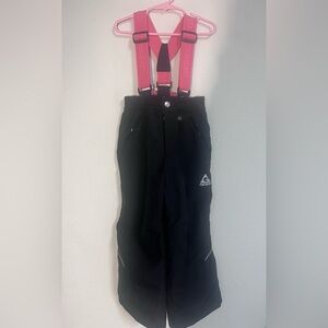 Black Snow Pants with Pink Straps